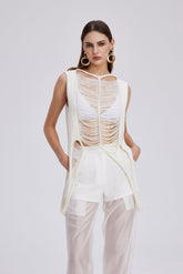 Chelle Kesikli Kolsuz Üst